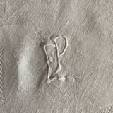Nappe blanche ancienne monogramme
