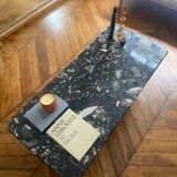Minimalist design table in black marble Vintage Terrazzo