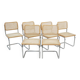Lot de 6 chaises Cesca B32 d'après Marcel Breuer, Italie