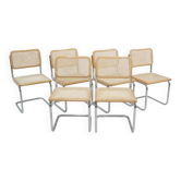 Lot de 6 chaises Cesca B32 d'après Marcel Breuer, Italie