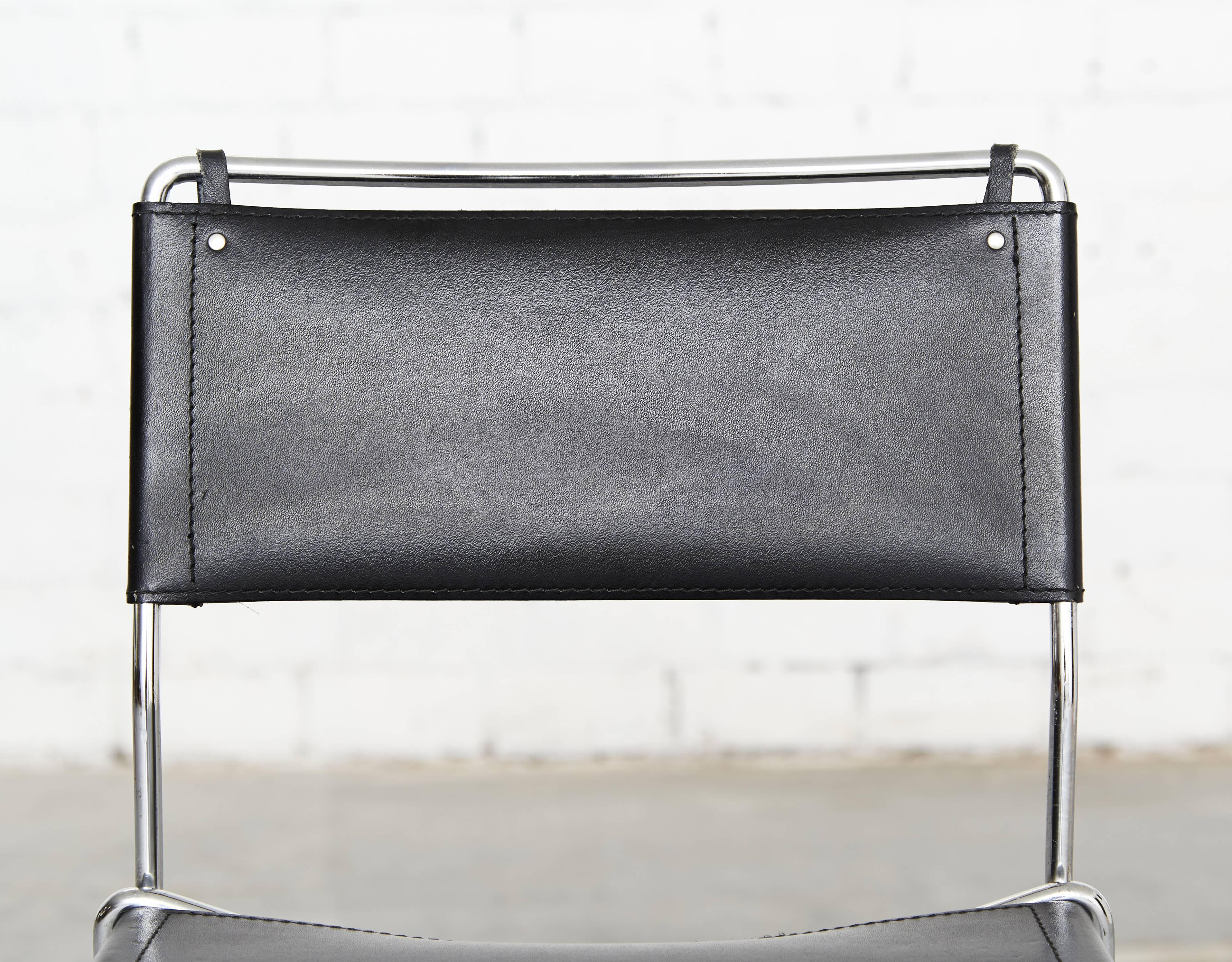 Leather barstools by Giandomenico Belotti for Alias, 1980s, set of 6