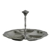 Plat rond à compartiments en métal inox brillant