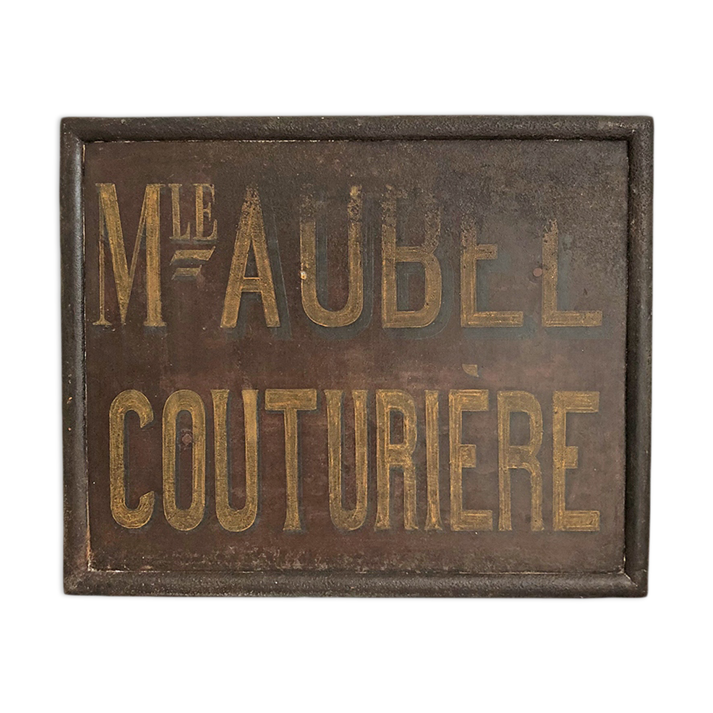 Cast-glass plate "Seamstress" early twentieth