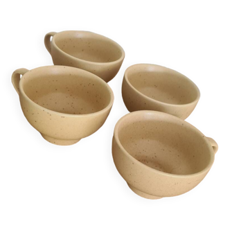 Brown stoneware mugs