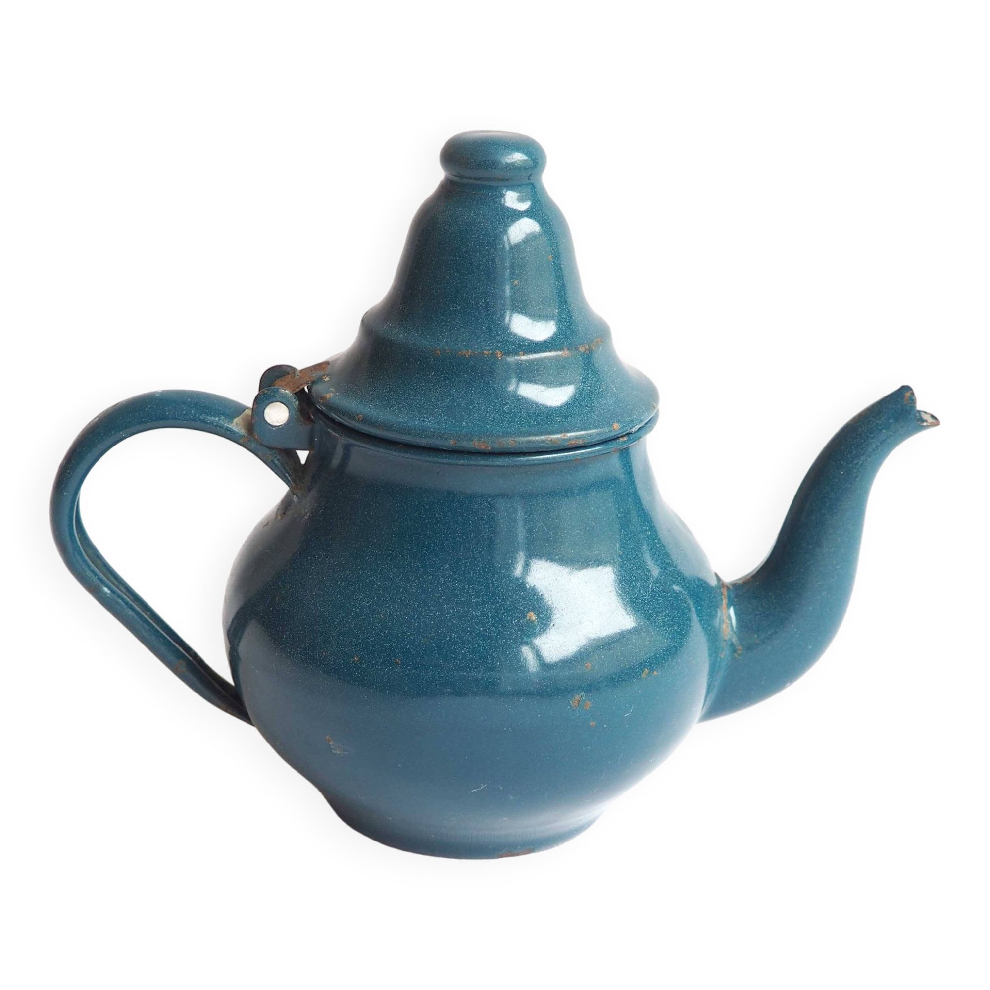 Enameled sheet metal teapot