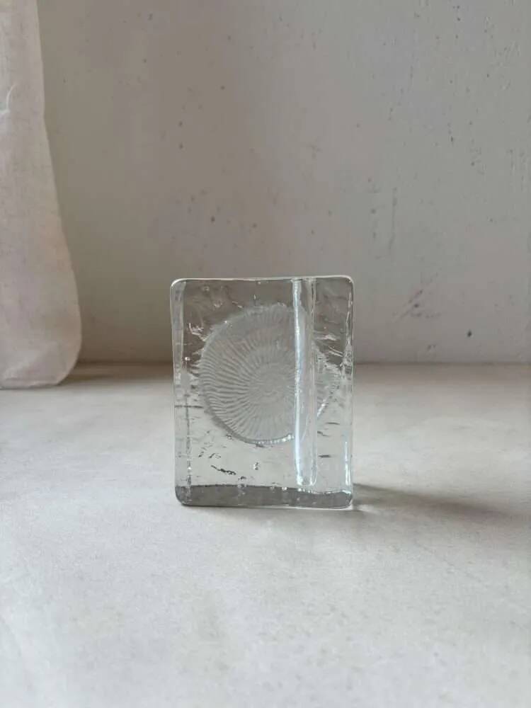 Solifleur block vase Heiner Düsterhaus Walther Glass 1970s
