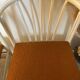 Pair of vintage wood and loop wool armchairs