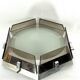 Veca, large exagonal ceiling lamp in glass and chrome. Italy 1970s