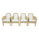 Set of 4 wicker armchairs / Domicil Möbel / Germany/ 1990s.
