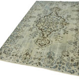 Handwoven turkish 1980s 167 cm x 262 cm blue rug