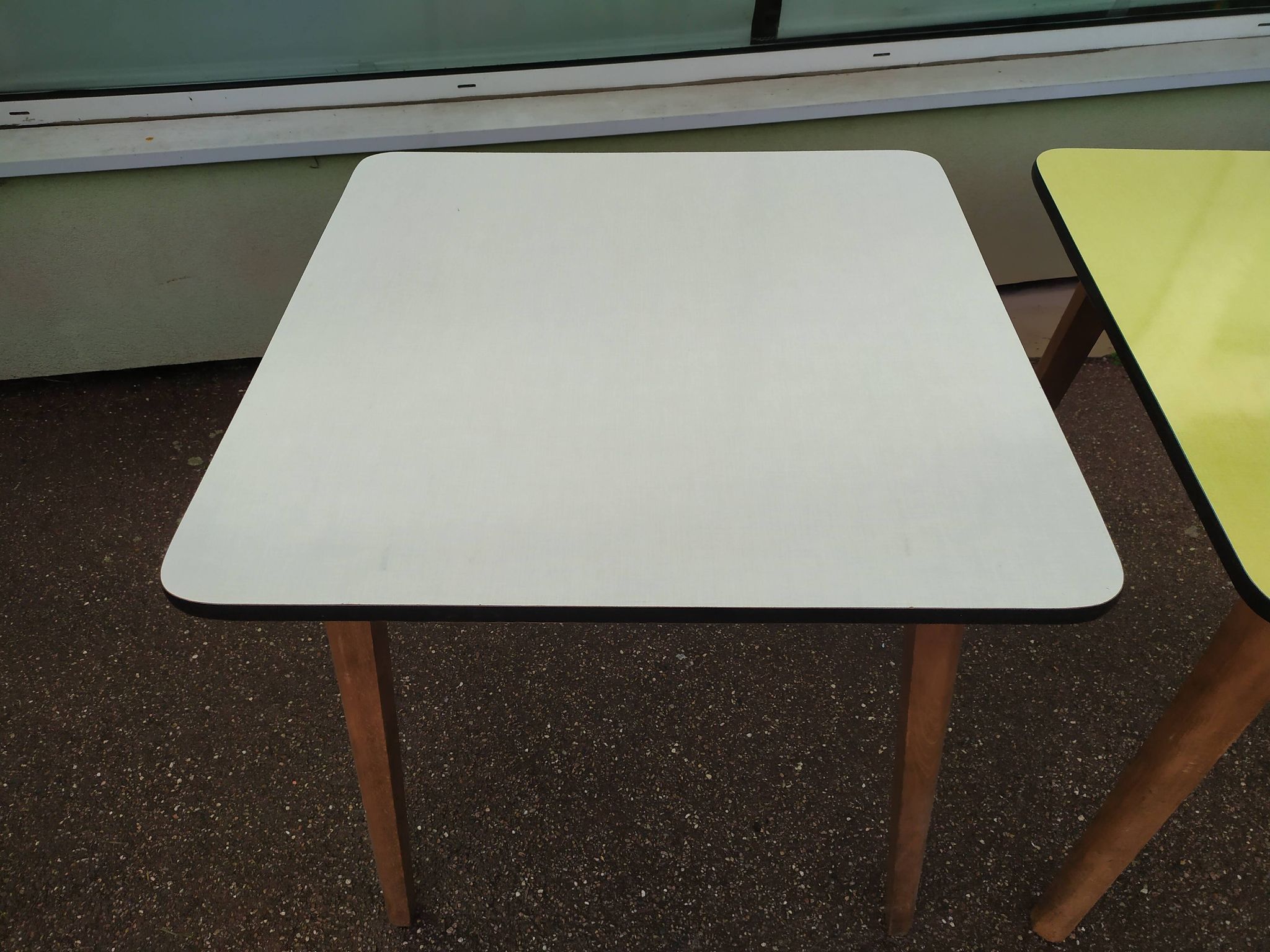 Lot of 3 Formica and Wood Bistro Tables - 1950 - 1960