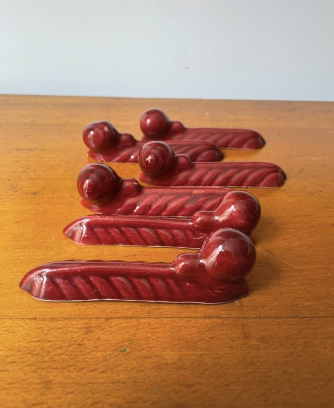 6 porte couteaux escargots céramique vintage