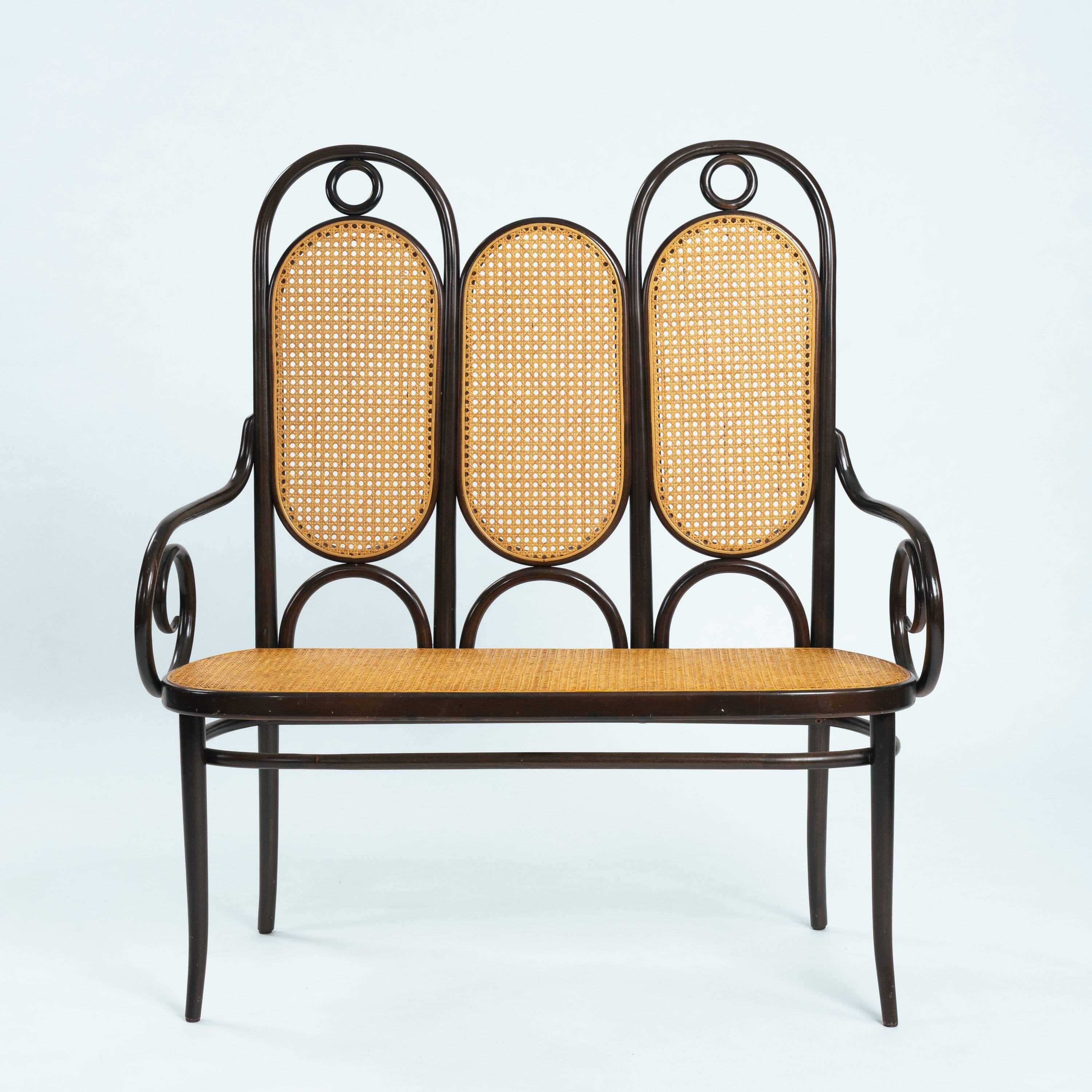 Thonet bench vienna straw Long John sofa, Vienna 1920s