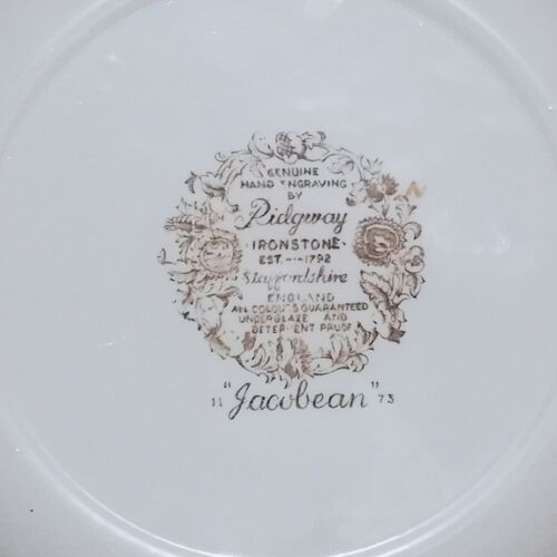 Plat creux 22cm Ridgway Staffordshire motif "Jacobean"