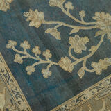 Handmade oriental decorative 1980s 237 cm x 313 cm beige wool carpet