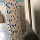 Painted wooden screen with the map of Barcelona 210 W x 170 H