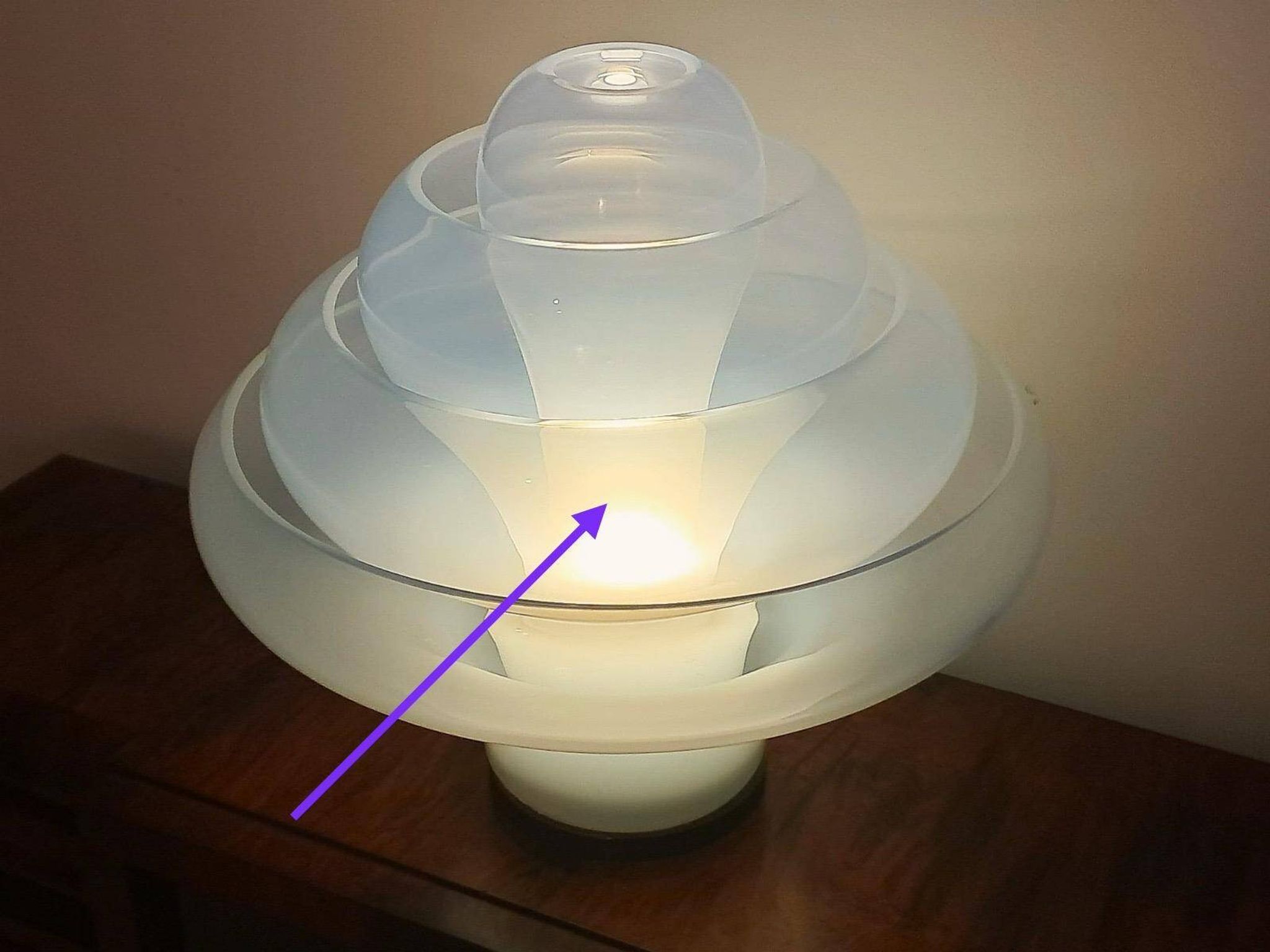 Replacement Glass and Lamp Base Lotus LT 305 by Carlo Nason