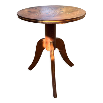 Old inlaid pedestal table