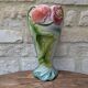 Antique large slipware vase decorated with anemones, Saint Clément, H30cm.