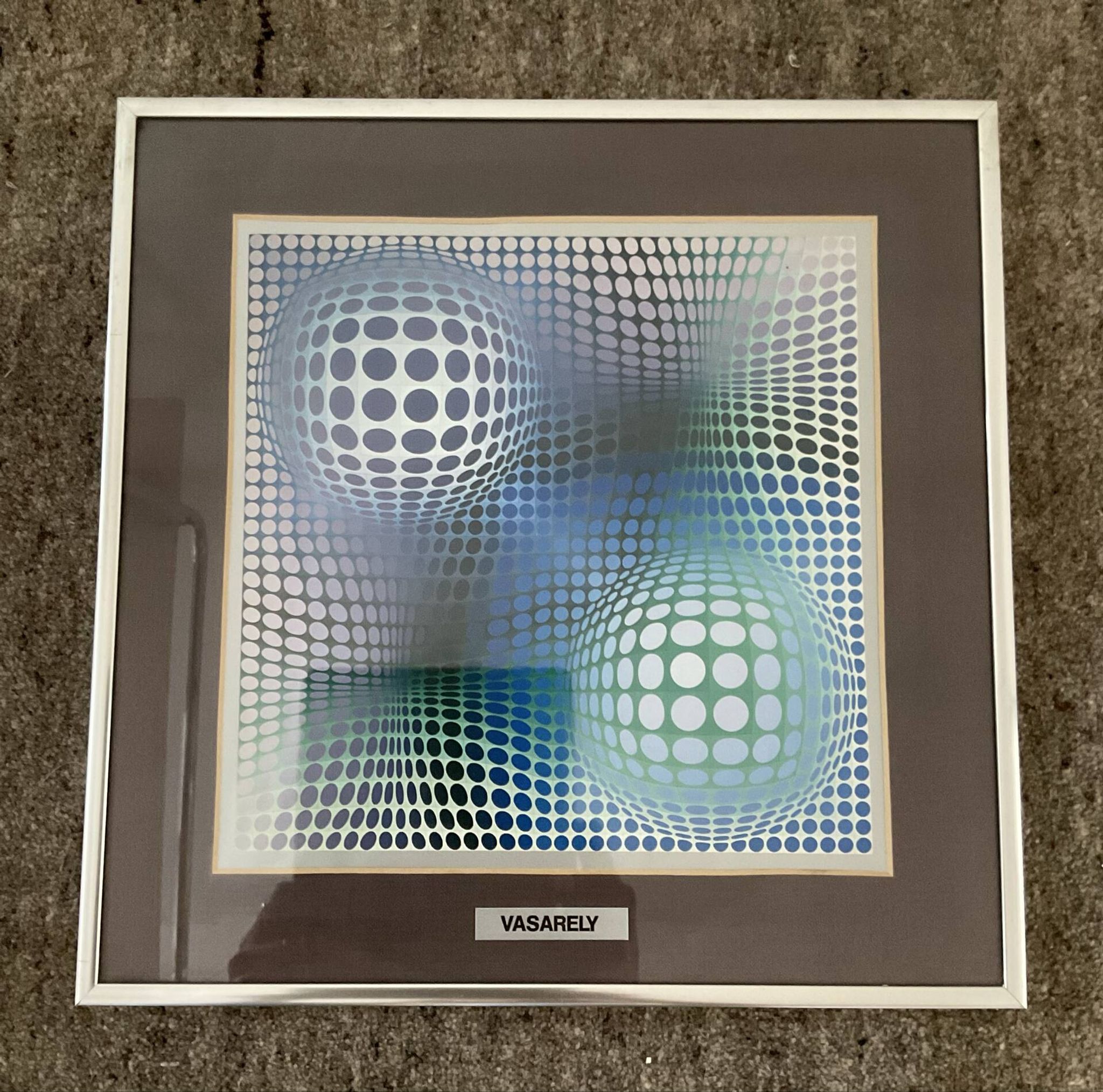 Vintage Op Art silkscreen "Feny" by Vasarely