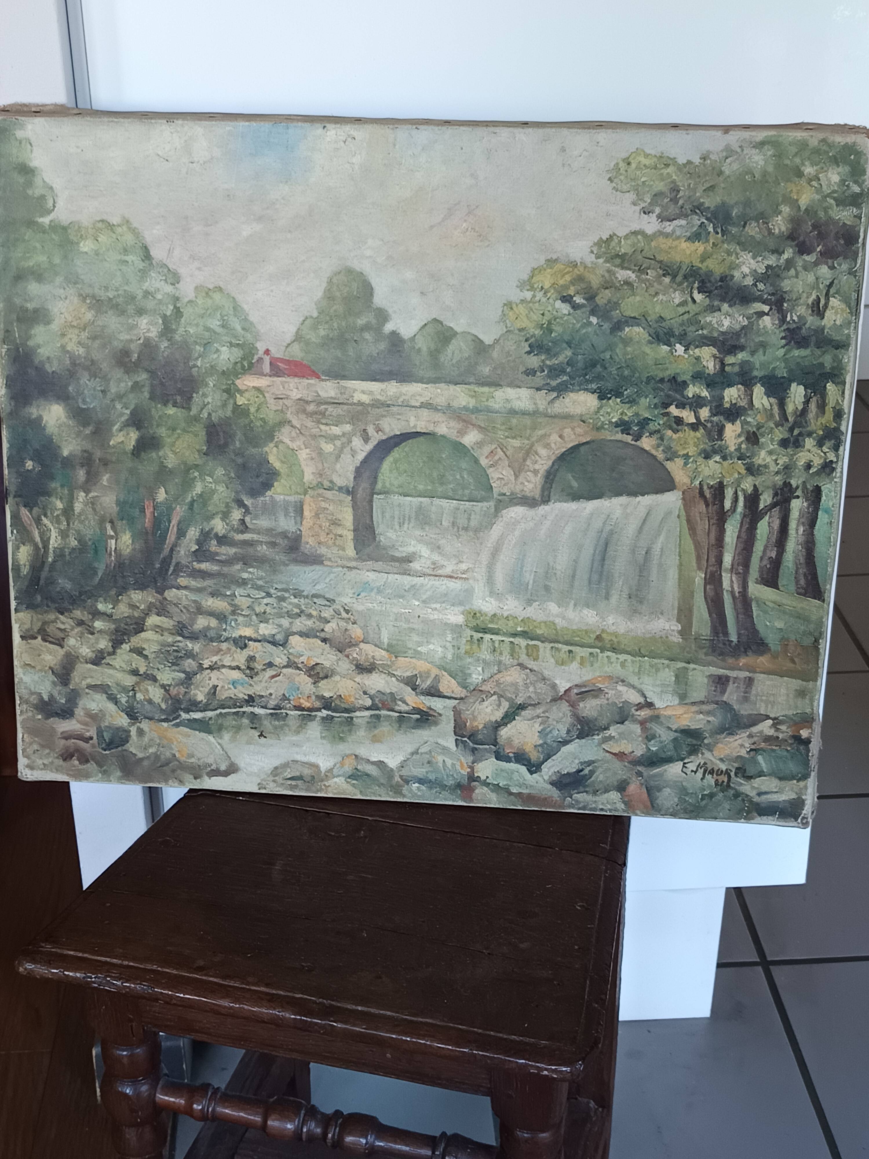 Oil on canvas, signed Francis Maurel, Provençal painter, 1941