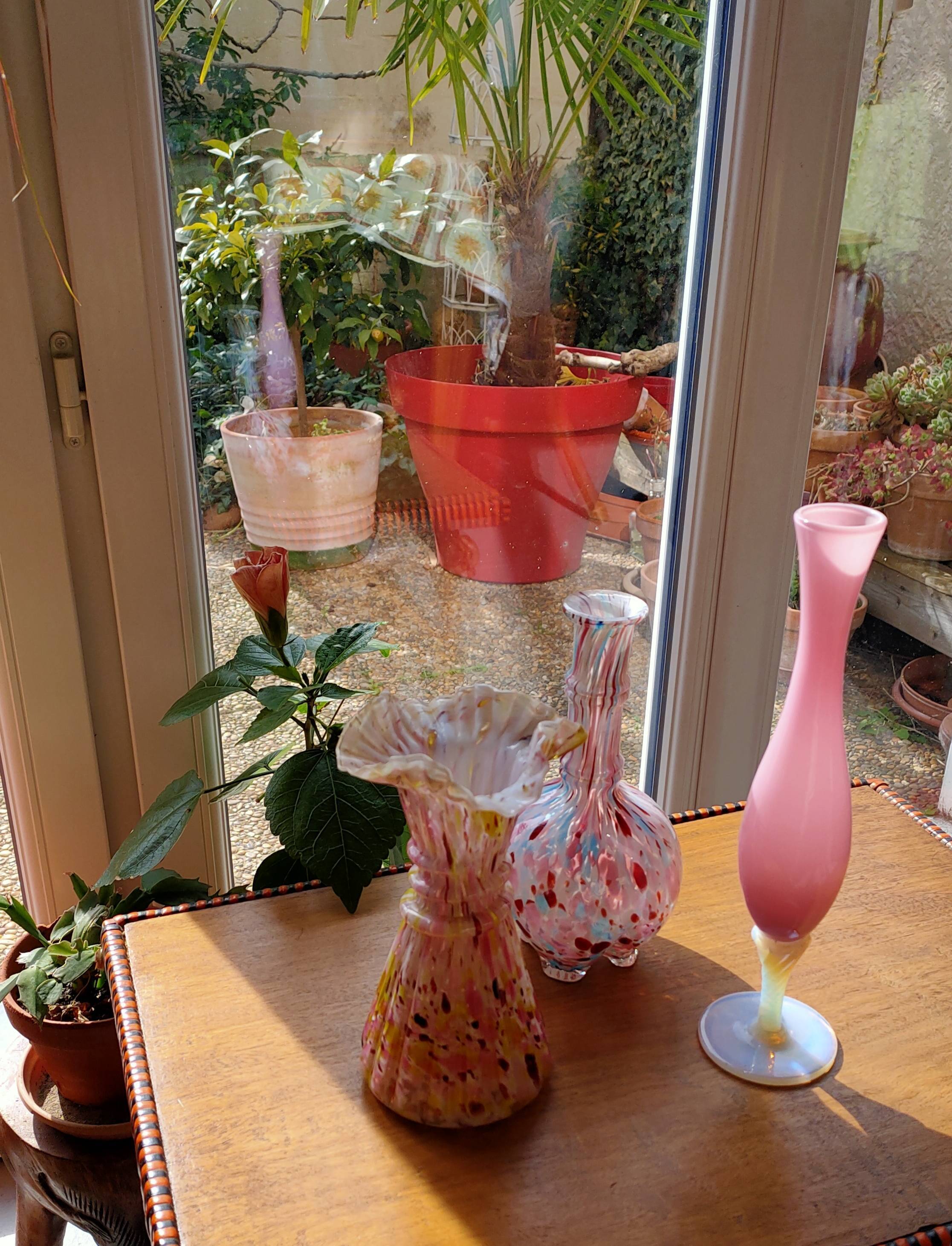 Pink opaline vase