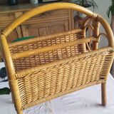 Rattan magazine rack