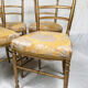 Series of four chairs Napoleon III, gilded wood