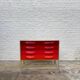 Raymond Loewy red orange chest of drawers