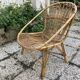 Set of 3 vintage rattan armchairs