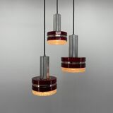 1960's Italian Cascade Metal & Glass Pendant