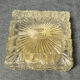 Vintage Flush Mount Square Glass Ceiling Lamp, Sunburst Motif