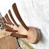 Large rustic coat rack - 14 wooden hooks - length 185 cm