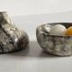 Vintage Marble Chicken with Eggs Sculpture