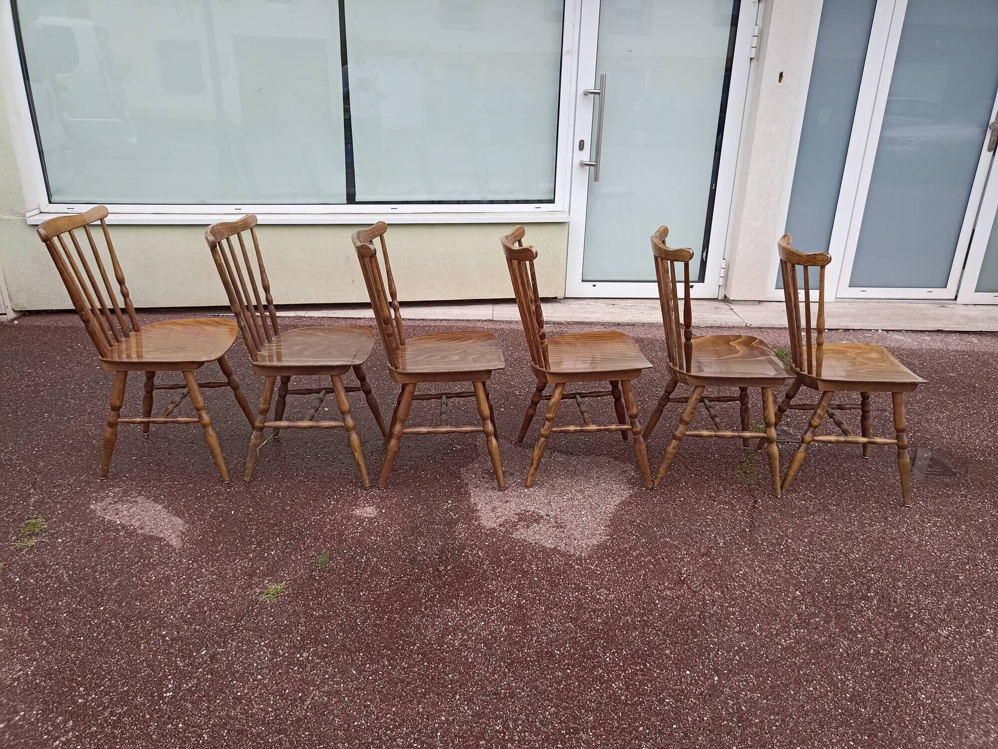 Set of 6 baumann tacoma bistro chairs - wood - vintage