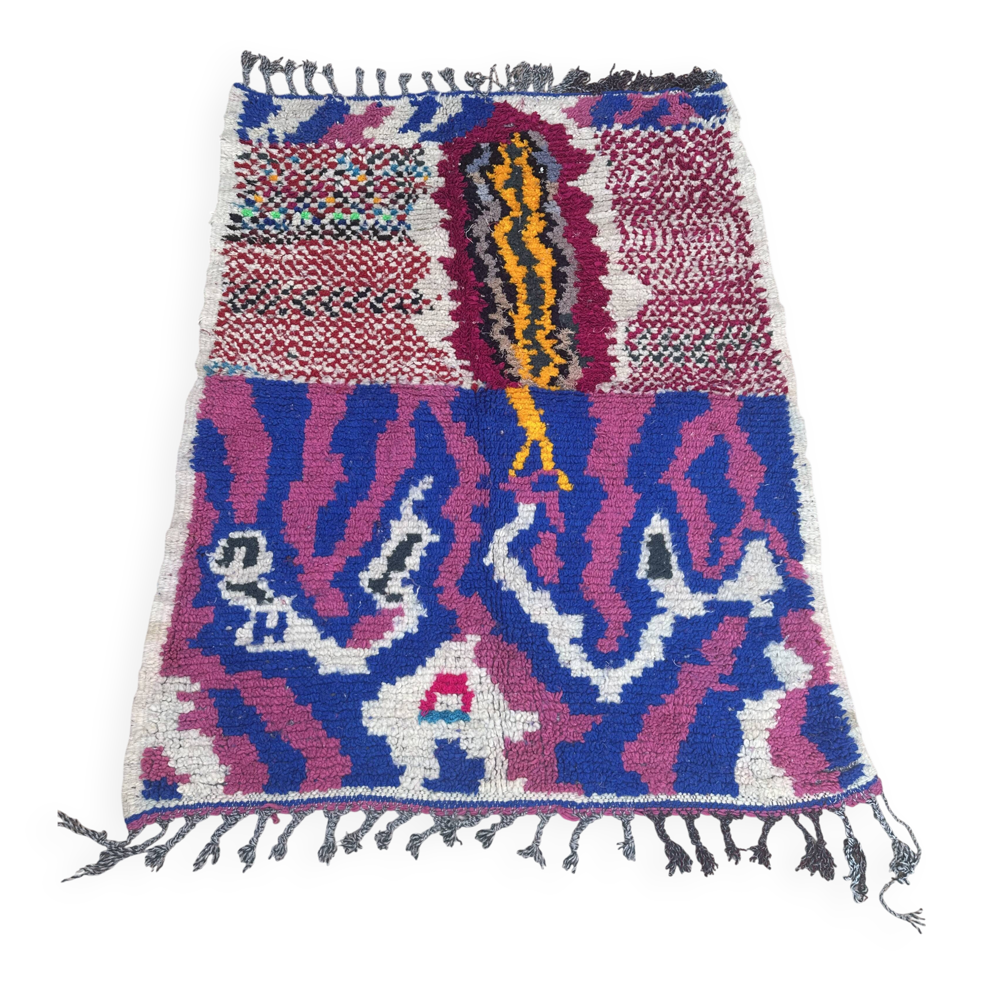 Moroccan Azilal handmade rug, handwoven wool Berber rug.