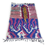 Tapis marocain Azilal fait main, tapis berbère en laine tissé à la main.