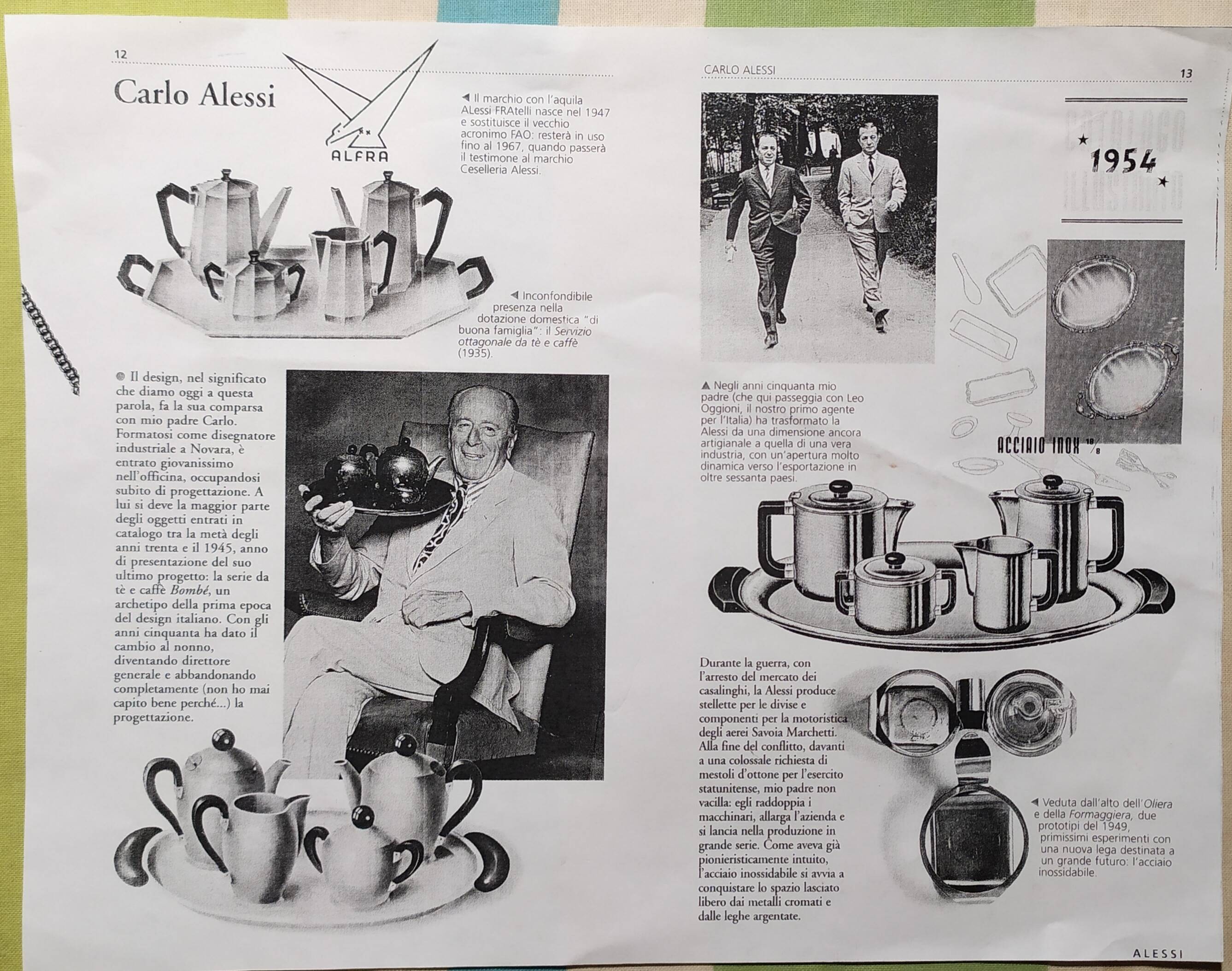 Rare Alessi model "Ottagonale" Coffee or Tea Service, 1936, Set of 5