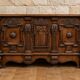 Important richly carved walnut chest – Renaissance style – 17th century