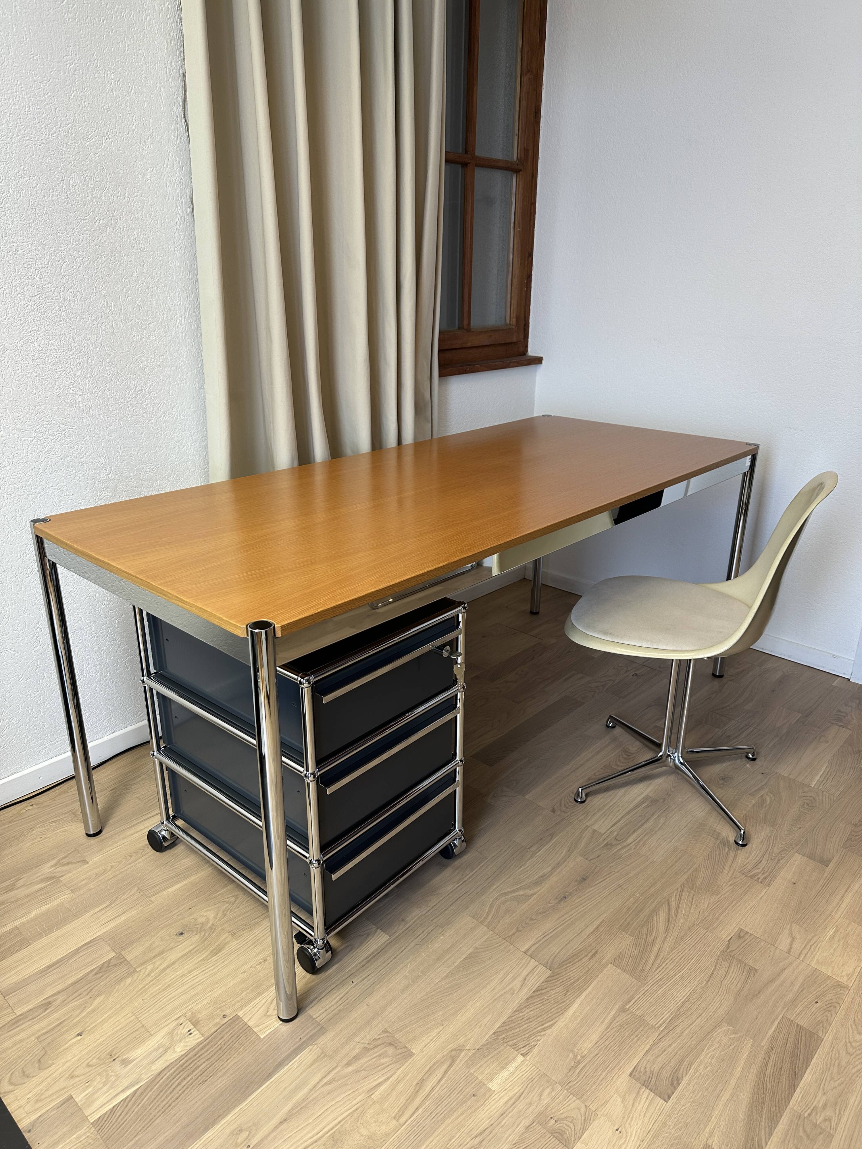USM Haller desk in natural oak veneer