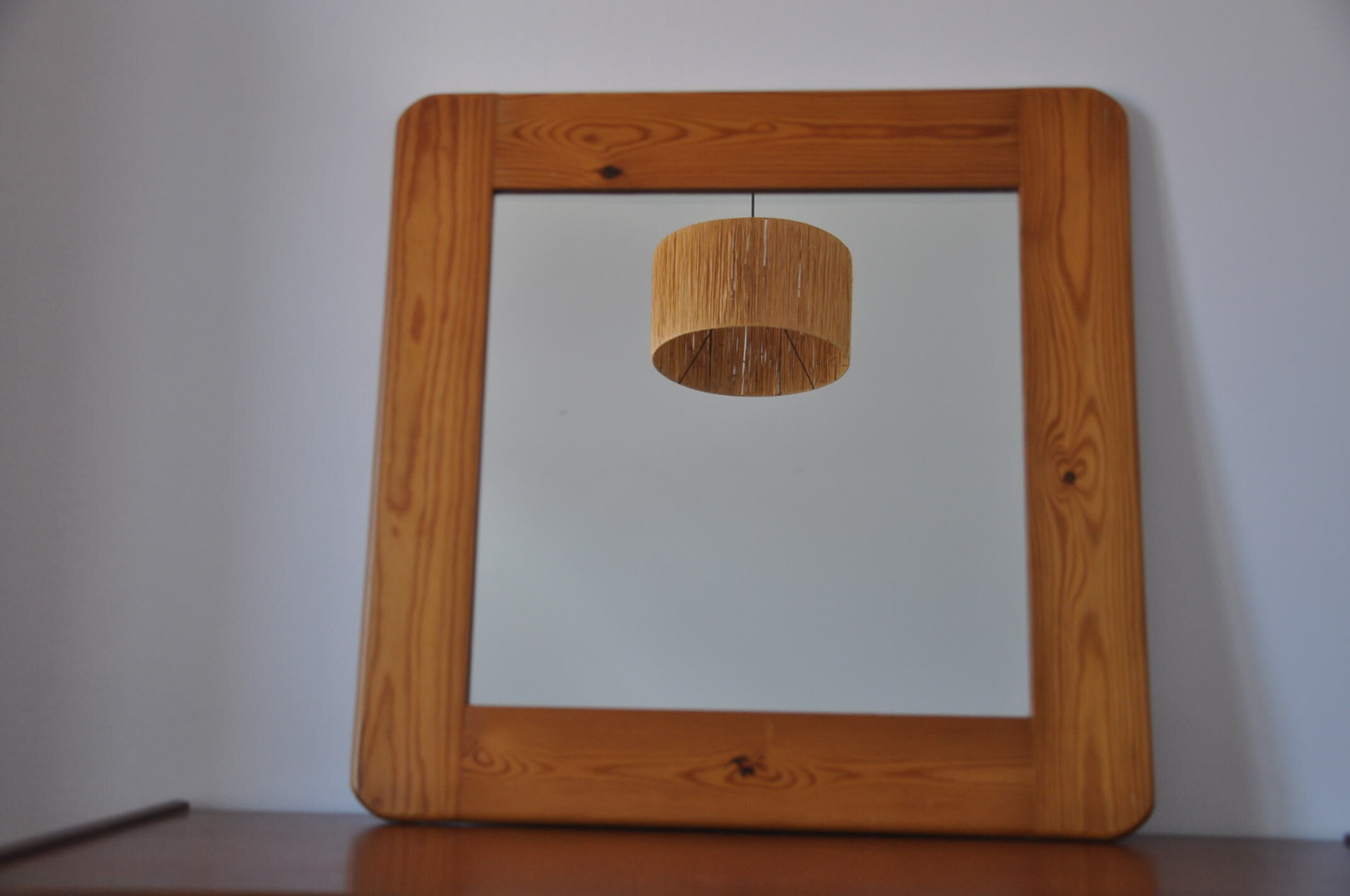 Wooden mirror 70s pine