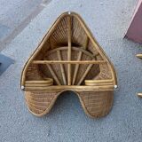 1970s rattan lotus meditation chair