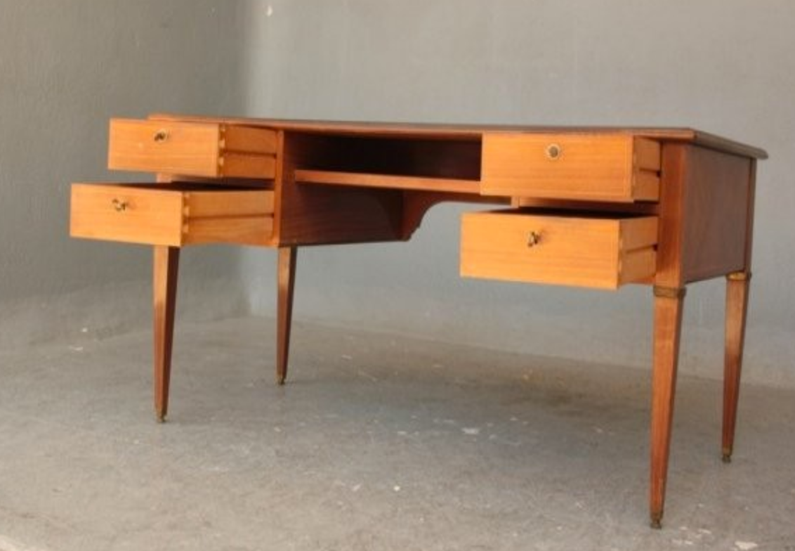 Plated style Louis XVI mahogany desk