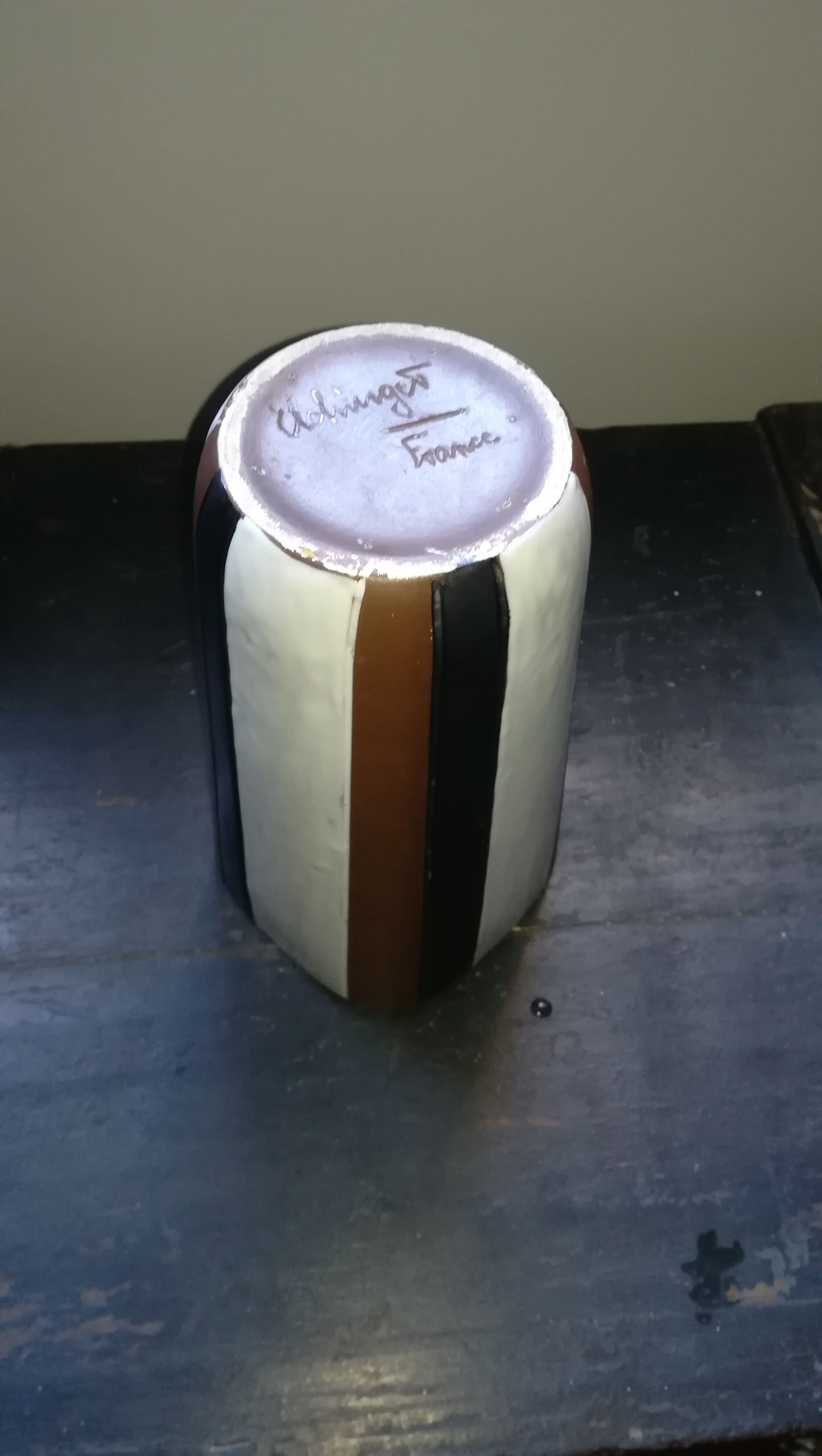 Vase Elchinger tronconnique ceramic, circa 1950