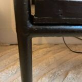 Side table / end table in wood and old metal