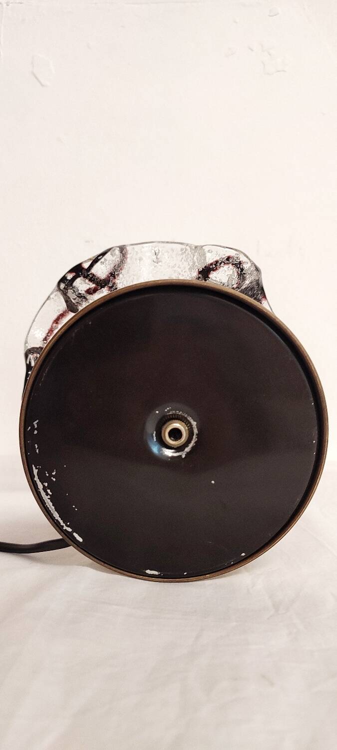 Lampe de table avec tulipe en cristal. Italie, années 1980.