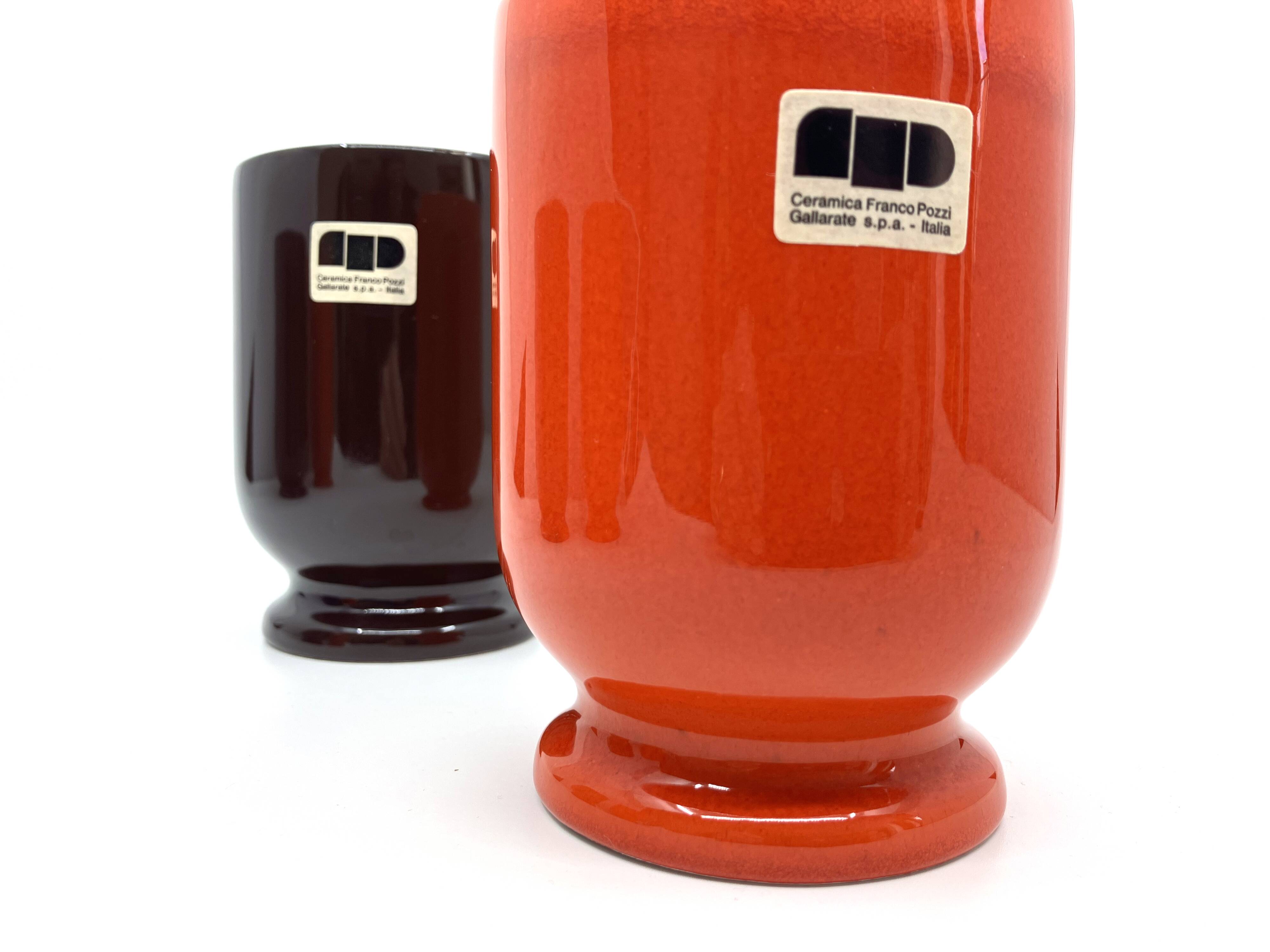 4 Franco Pozzi glasses/mazagrans • Bistrot series by Ambroglio Pozzi • 1970