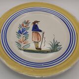 Old henriot quimper plate / breton character