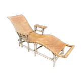 Old rattan chaise longue 20th century