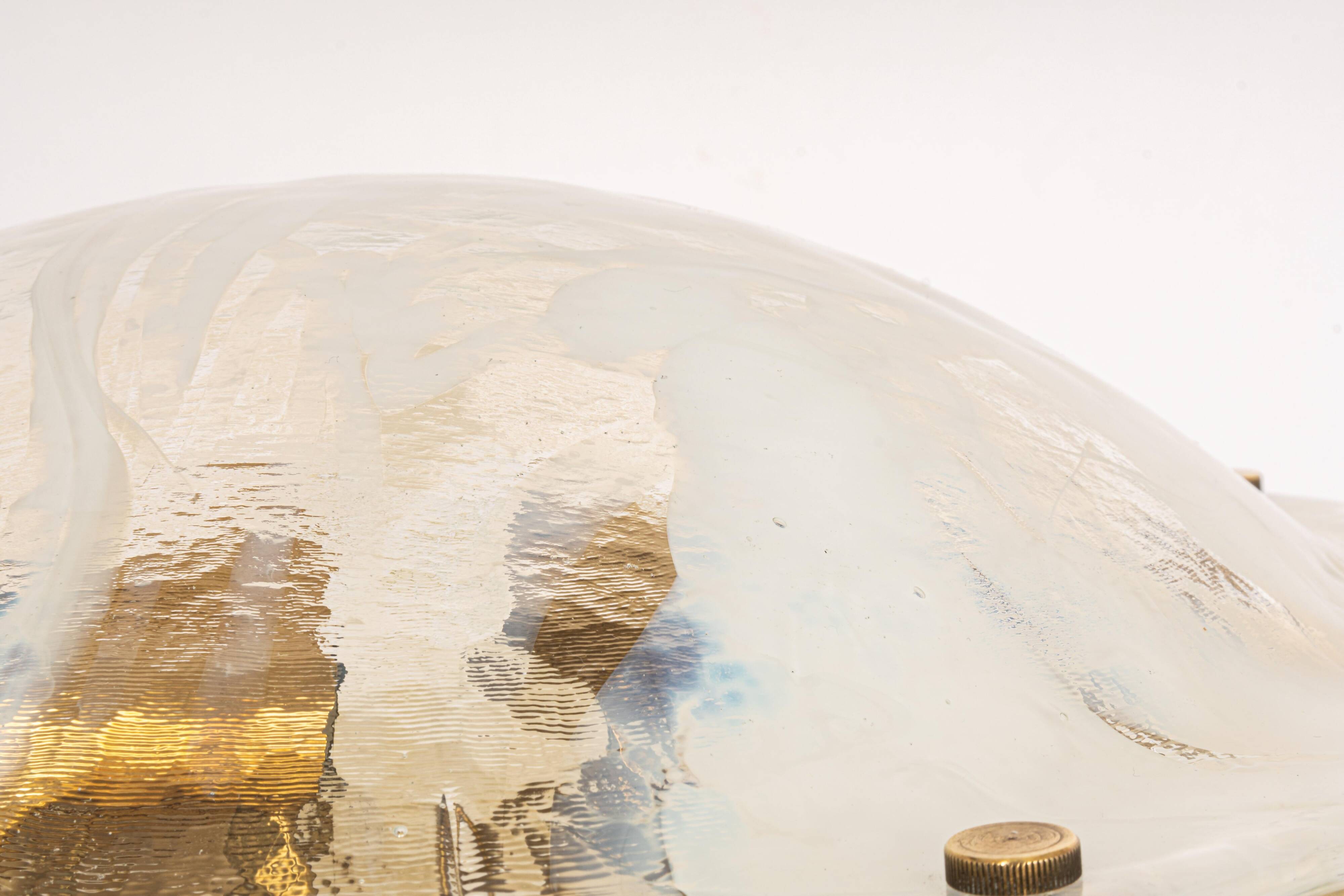 Large brass and Murano ceiling light by Hillebrand, Germany, 1970s.